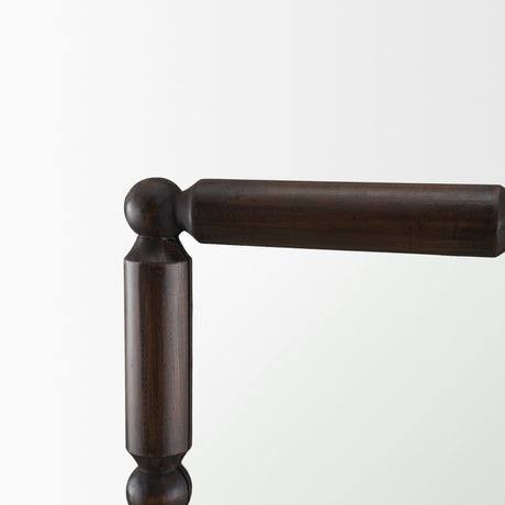 Lenora Heritage Spool Frame Wall Mirror | Dark Brown Wood from Mercana - Luna Furniture