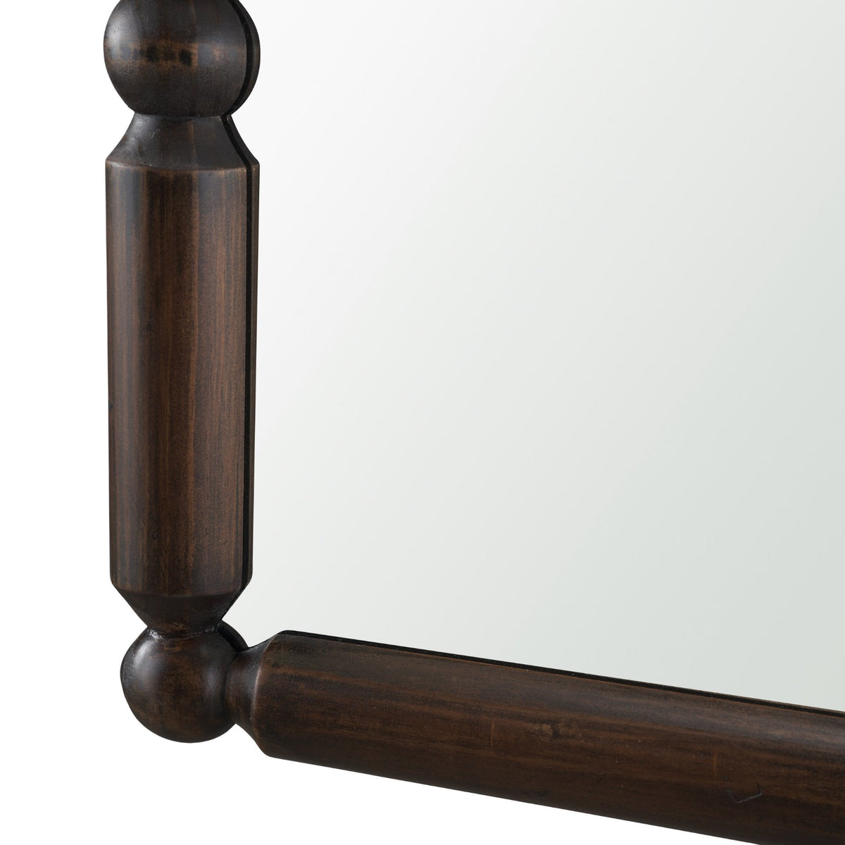 Lenora Heritage Spool Frame Wall Mirror | Dark Brown Wood from Mercana - Luna Furniture