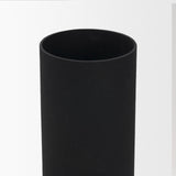 Veda Small Black Metal Geometric Vase from Mercana - Luna Furniture