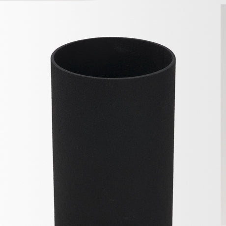 Veda Small Black Metal Geometric Vase from Mercana - Luna Furniture