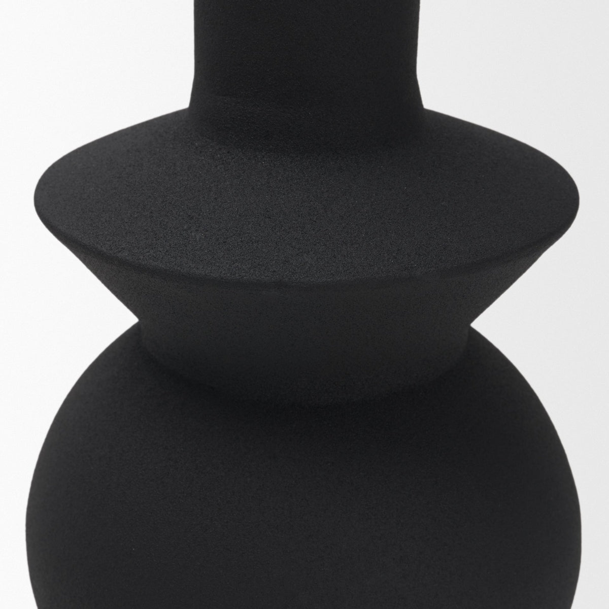 Veda Small Black Metal Geometric Vase from Mercana - Luna Furniture