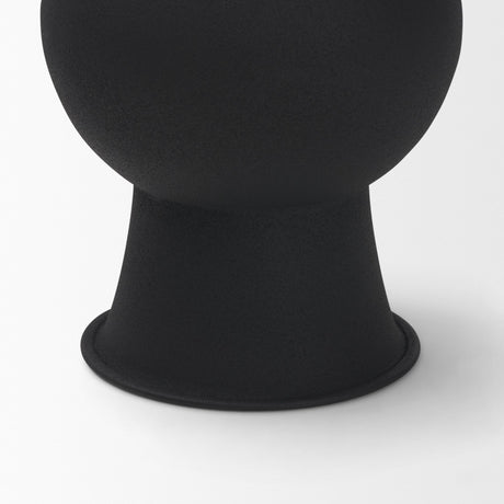 Veda Small Black Metal Geometric Vase from Mercana - Luna Furniture