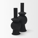 Veda Small Black Metal Geometric Vase from Mercana - Luna Furniture