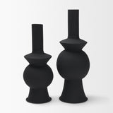 Veda Small Black Metal Geometric Vase from Mercana - Luna Furniture