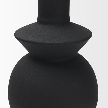 Veda Large Black Metal Geometric Vase from Mercana - Luna Furniture