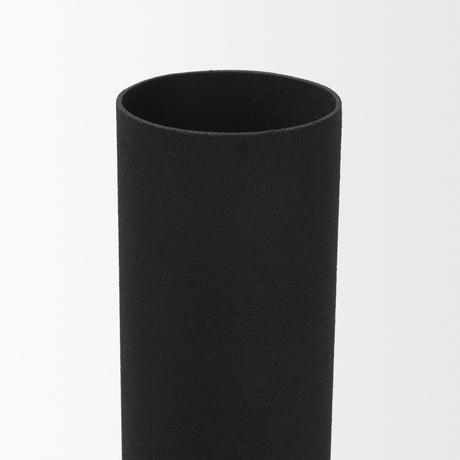 Veda Large Black Metal Geometric Vase from Mercana - Luna Furniture