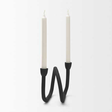 Serpens Black Metal Large Candleholder from Mercana - Luna Furniture
