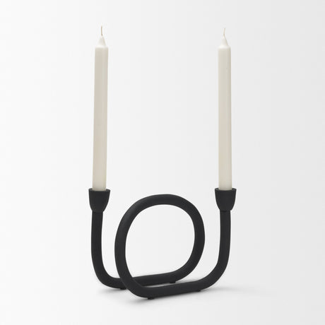 Serpens Black Metal Large Candleholder from Mercana - Luna Furniture