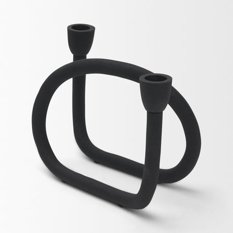 Serpens Black Metal Large Candleholder from Mercana - Luna Furniture