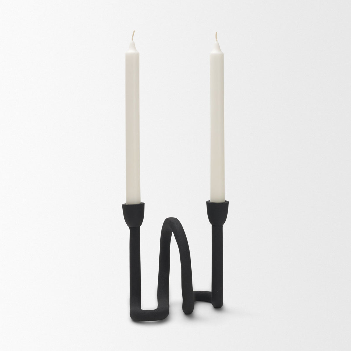 Serpens Black Metal Narrow Candle Holder from Mercana - Luna Furniture
