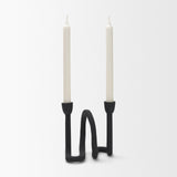 Serpens Black Metal Narrow Candle Holder from Mercana - Luna Furniture