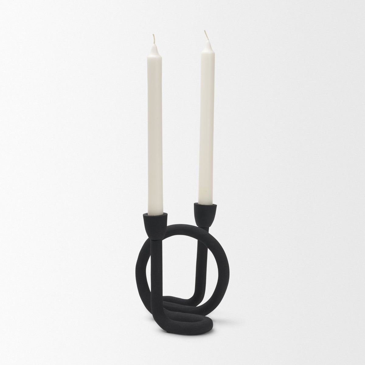Serpens Black Metal Narrow Candle Holder from Mercana - Luna Furniture