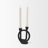 Serpens Black Metal Narrow Candle Holder from Mercana - Luna Furniture