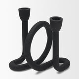 Serpens Black Metal Narrow Candle Holder from Mercana - Luna Furniture
