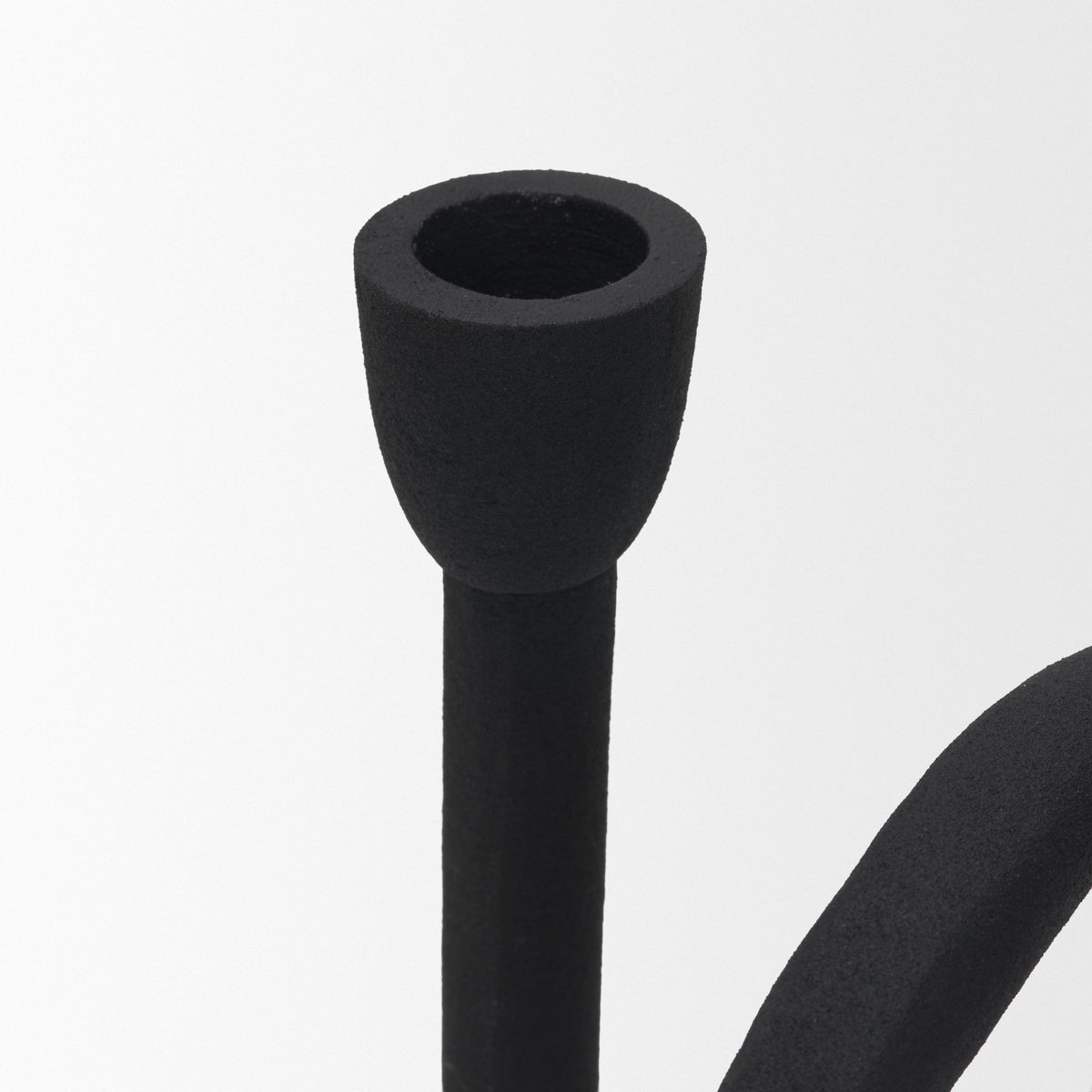 Serpens Black Metal Narrow Candle Holder from Mercana - Luna Furniture