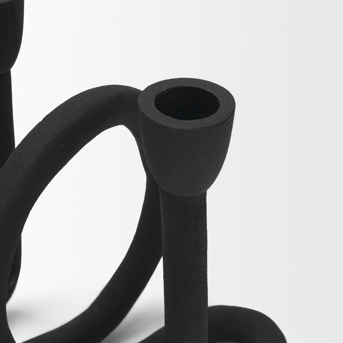 Serpens Black Metal Narrow Candle Holder from Mercana - Luna Furniture