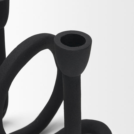 Serpens Black Metal Narrow Candle Holder from Mercana - Luna Furniture