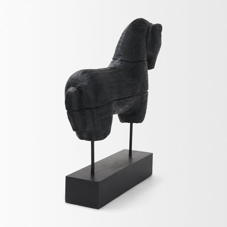Equus Black Wooden Horse Decorative Object from Mercana - Luna Furniture