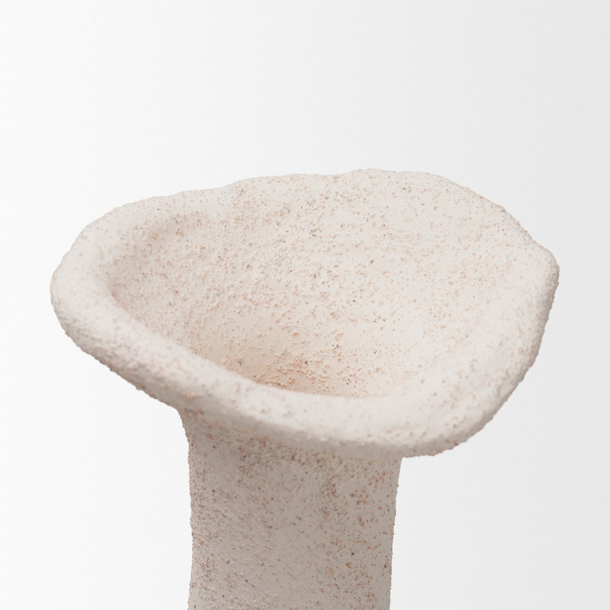 Runa Large Cream Ceramic Rustic Decorative Bottle