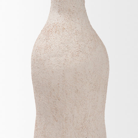 Runa Large Cream Ceramic Rustic Decorative Bottle from Mercana - Luna Furniture