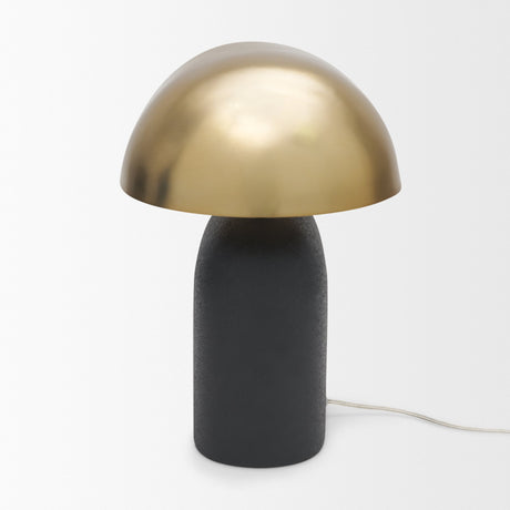 Liorre Textured Black Metal Base w/ Gold Metal Shade 1-Light Table Lamp from Mercana - Luna Furniture