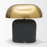 Liorre Textured Black Metal Base w/ Gold Metal Shade 1-Light Table Lamp from Mercana - Luna Furniture