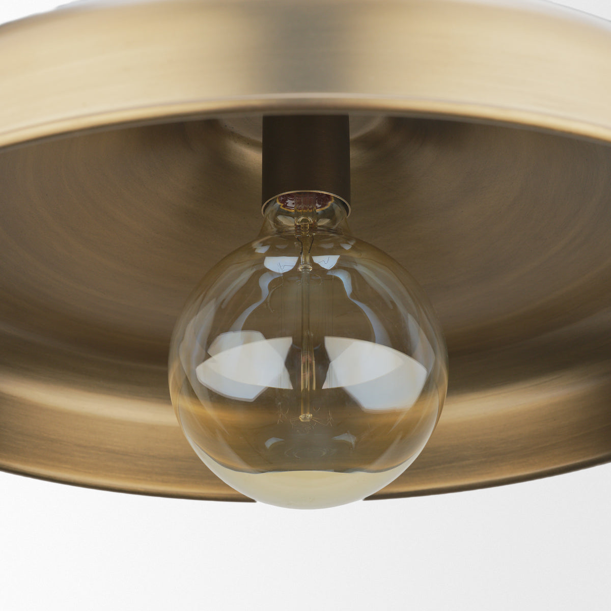 Keller Wide Antiqued Brass Metal 1-Light Pendant from Mercana - Luna Furniture