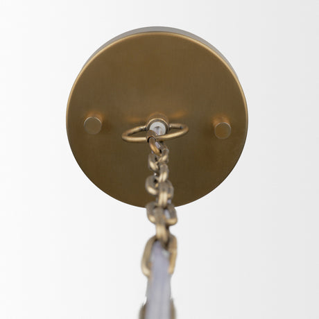 Keller Wide Antiqued Brass Metal 1-Light Pendant from Mercana - Luna Furniture