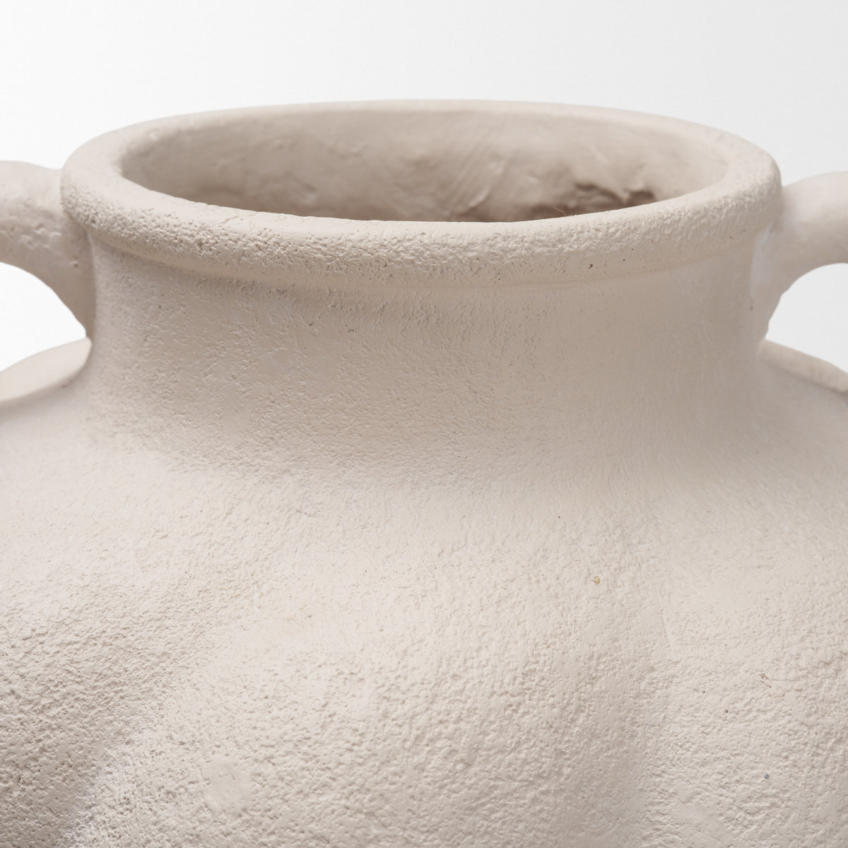Syros Twisted Tall Cream Ceramic Urn Vase