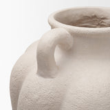 Syros Twisted Tall Cream Ceramic Urn Vase