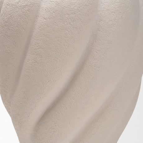 Syros Twisted Tall Cream Ceramic Urn Vase from Mercana - Luna Furniture