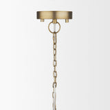 Keller Tall Antiqued Brass Metal 1-Light Pendant from Mercana - Luna Furniture