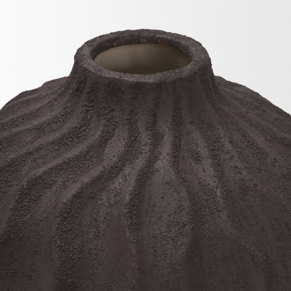 Tidal Short Ceramic Rippled Decorative Vase