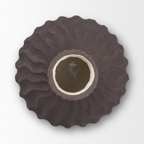 Tidal Medium Ceramic Rippled Decorative Vase from Mercana - Luna Furniture