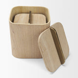 Benton White-Washed Wood w/ Brass Handle Decorative Box Set