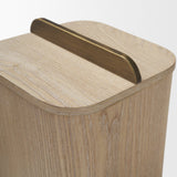 Benton White-Washed Wood w/ Brass Handle Decorative Box Set