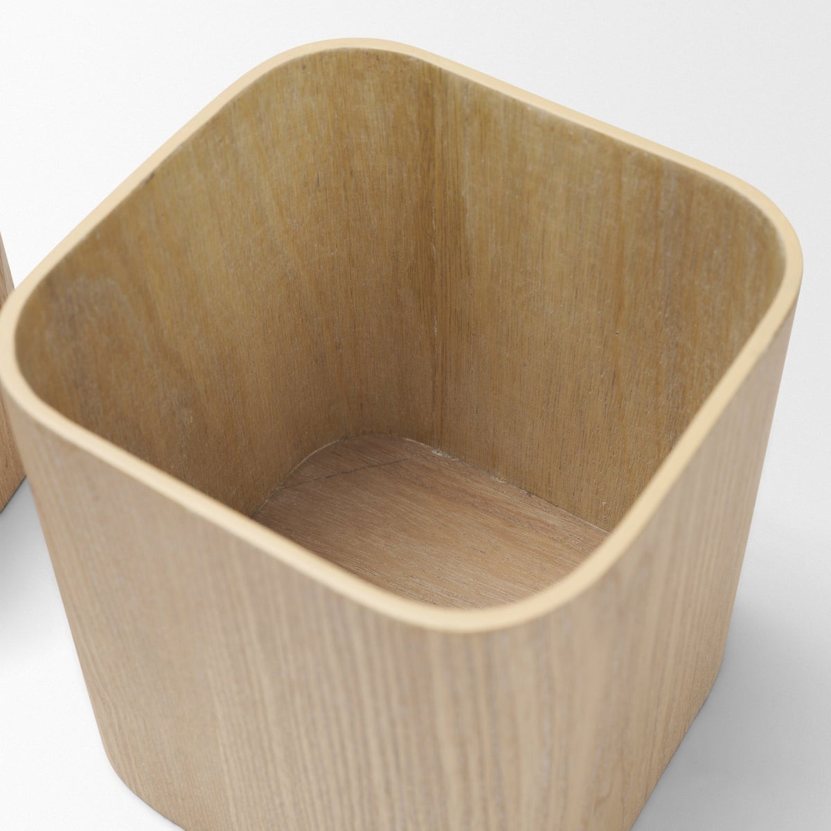 Benton White-Washed Wood w/ Brass Handle Decorative Box Set