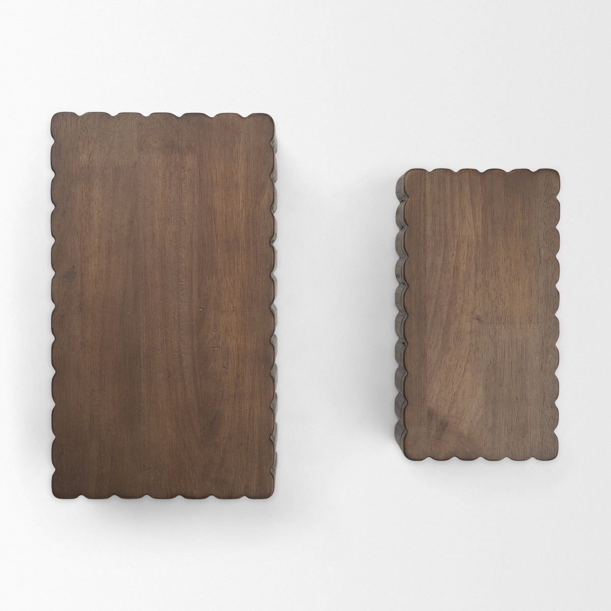 Strata Fluted Walnut Wood Decorative Box Set from Mercana - Luna Furniture