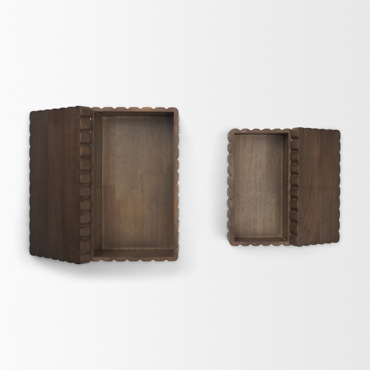 Strata Fluted Walnut Wood Decorative Box Set from Mercana - Luna Furniture