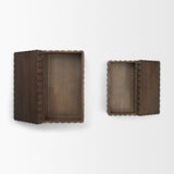 Strata Fluted Walnut Wood Decorative Box Set from Mercana - Luna Furniture