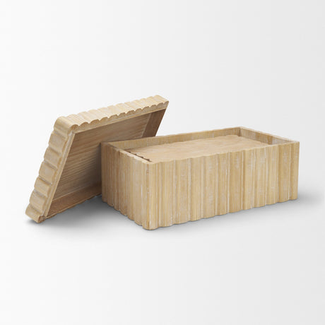 Strata Fluted White-Washed Wood Decorative Box Set from Mercana - Luna Furniture