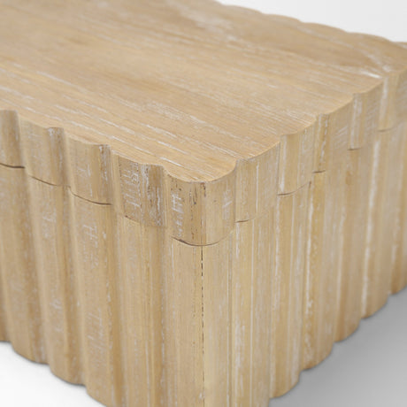 Strata Fluted White-Washed Wood Decorative Box Set from Mercana - Luna Furniture
