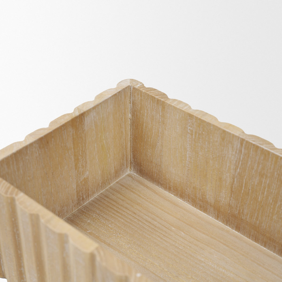 Strata Fluted White-Washed Wood Decorative Box Set