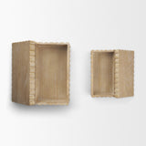 Strata Fluted White-Washed Wood Decorative Box Set