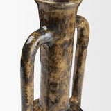 Aven Mottled Brown Glazed Ceramic Tall Neck Decorative Vase w/ Handles from Mercana - Luna Furniture