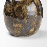 Aven Mottled Brown Glazed Ceramic Tall Neck Decorative Vase w/ Handles from Mercana - Luna Furniture