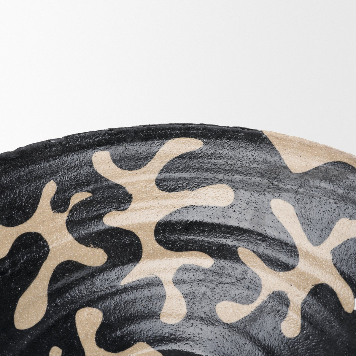 Bosma Black and Cream Ceramic Decorative Bowl from Mercana - Luna Furniture