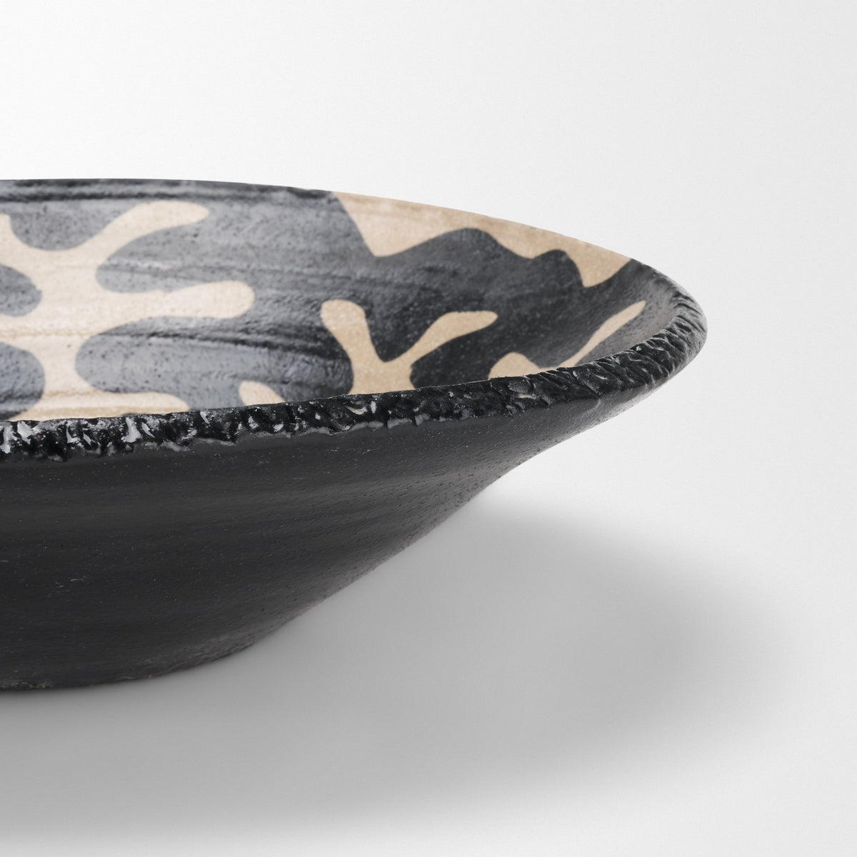 Bosma Black and Cream Ceramic Decorative Bowl from Mercana - Luna Furniture