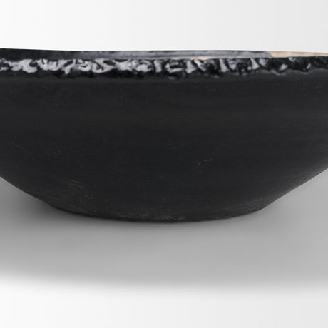 Bosma Black and Cream Ceramic Decorative Bowl from Mercana - Luna Furniture