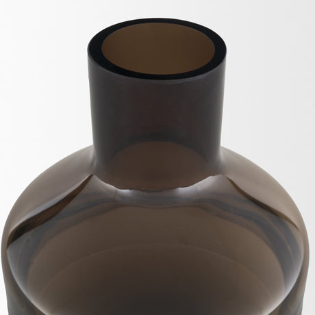 Aurel Small Brown Glass Vase from Mercana - Luna Furniture
